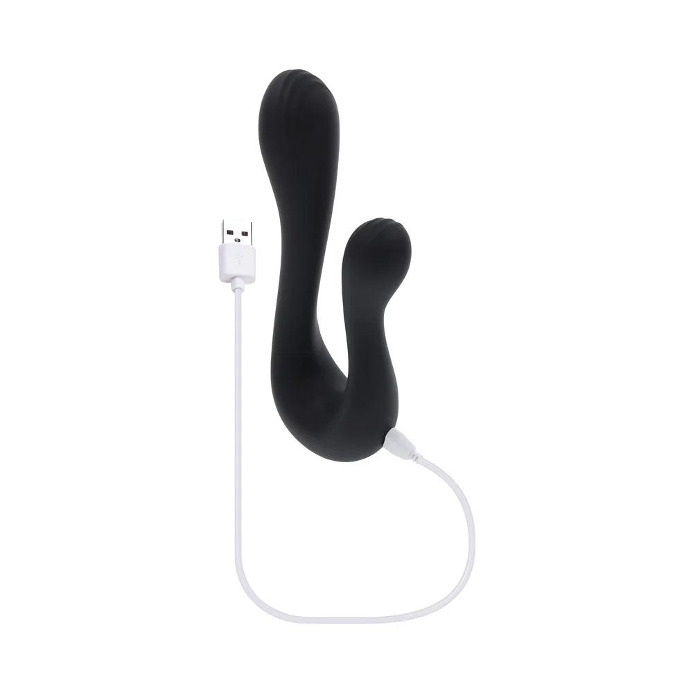 Playboy The Swan Rechargeable Dual Shaft Silicone Vibrator - Buy At Luxury Toy X - Free 3-Day Shipping