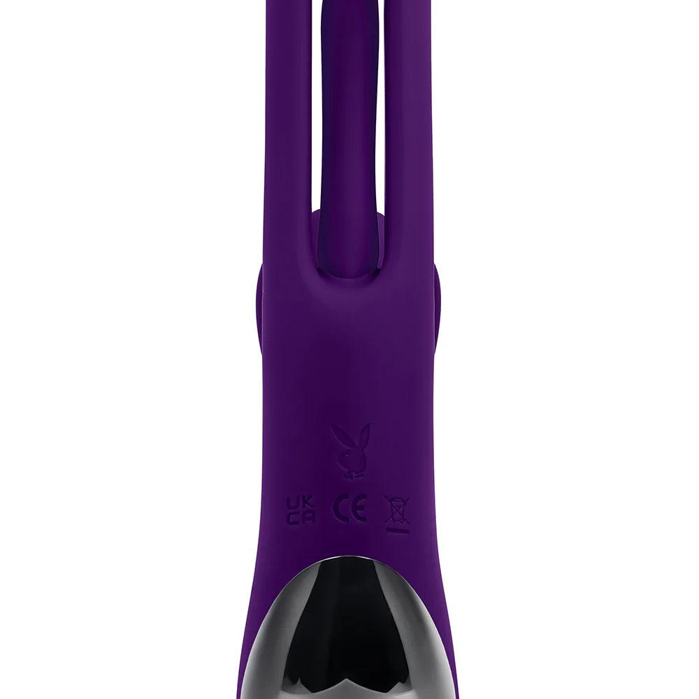 Playboy The Thrill Rechargeable Silicone Dual Stim Vibrator with Flapper - Buy At Luxury Toy X - Free 3-Day Shipping