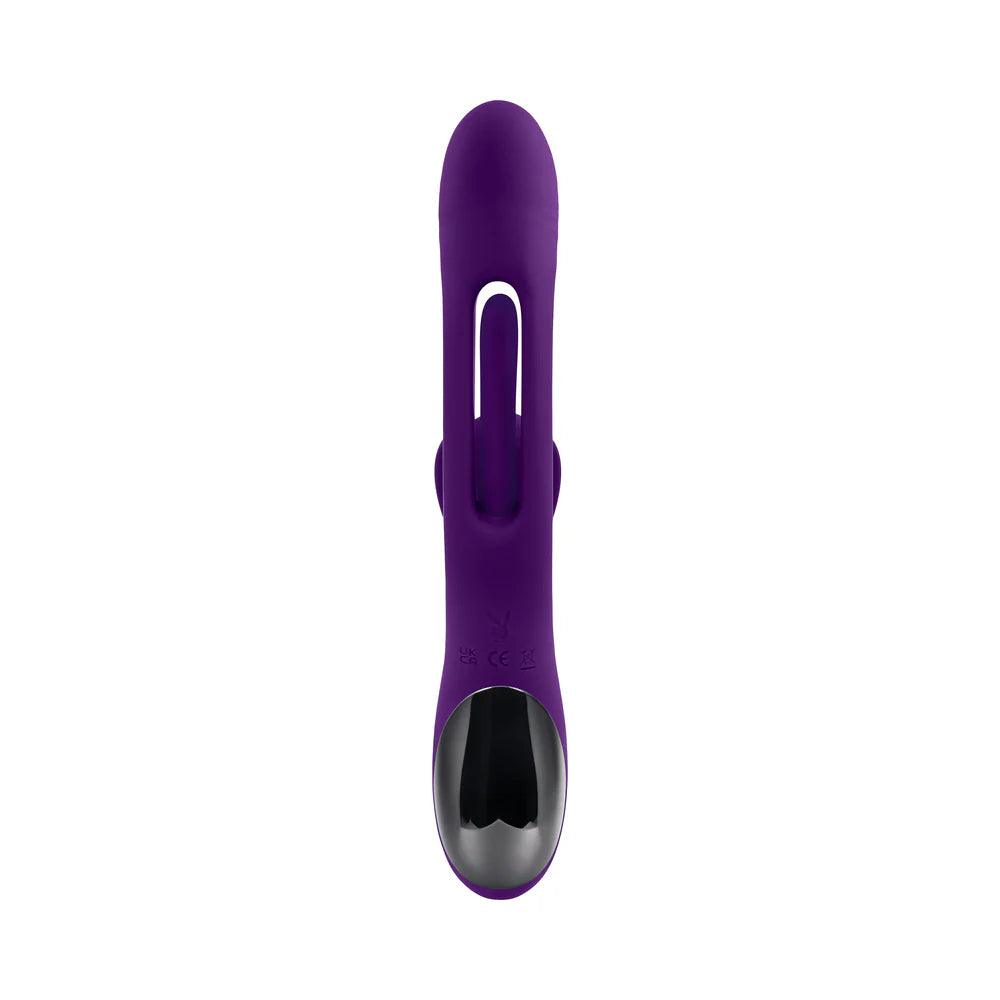 Playboy The Thrill Rechargeable Silicone Dual Stim Vibrator with Flapper - Buy At Luxury Toy X - Free 3-Day Shipping