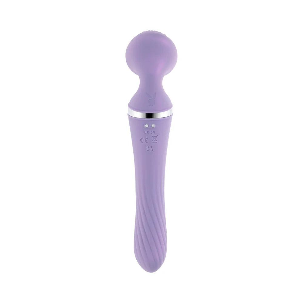 Playboy Vibrato Rechargeable Silicone Dual Ended Wand Vibrator - Buy At Luxury Toy X - Free 3-Day Shipping