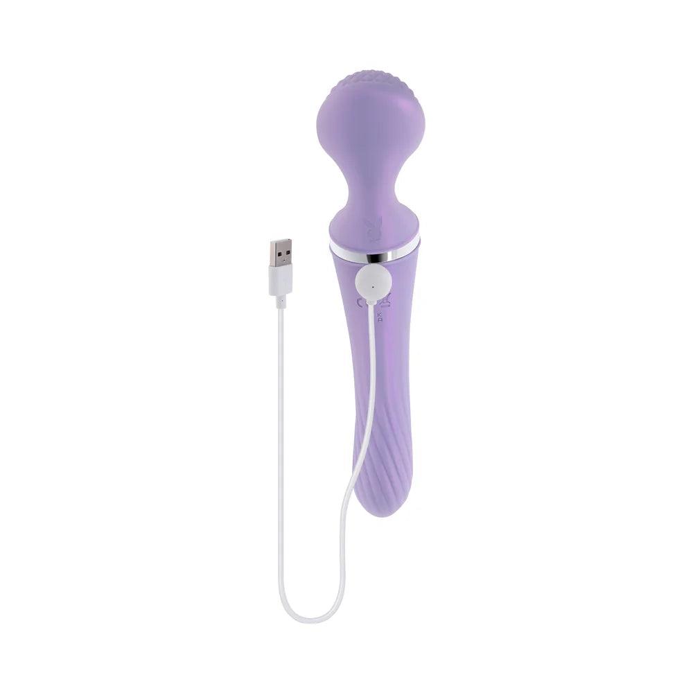 Playboy Vibrato Rechargeable Silicone Dual Ended Wand Vibrator - Buy At Luxury Toy X - Free 3-Day Shipping