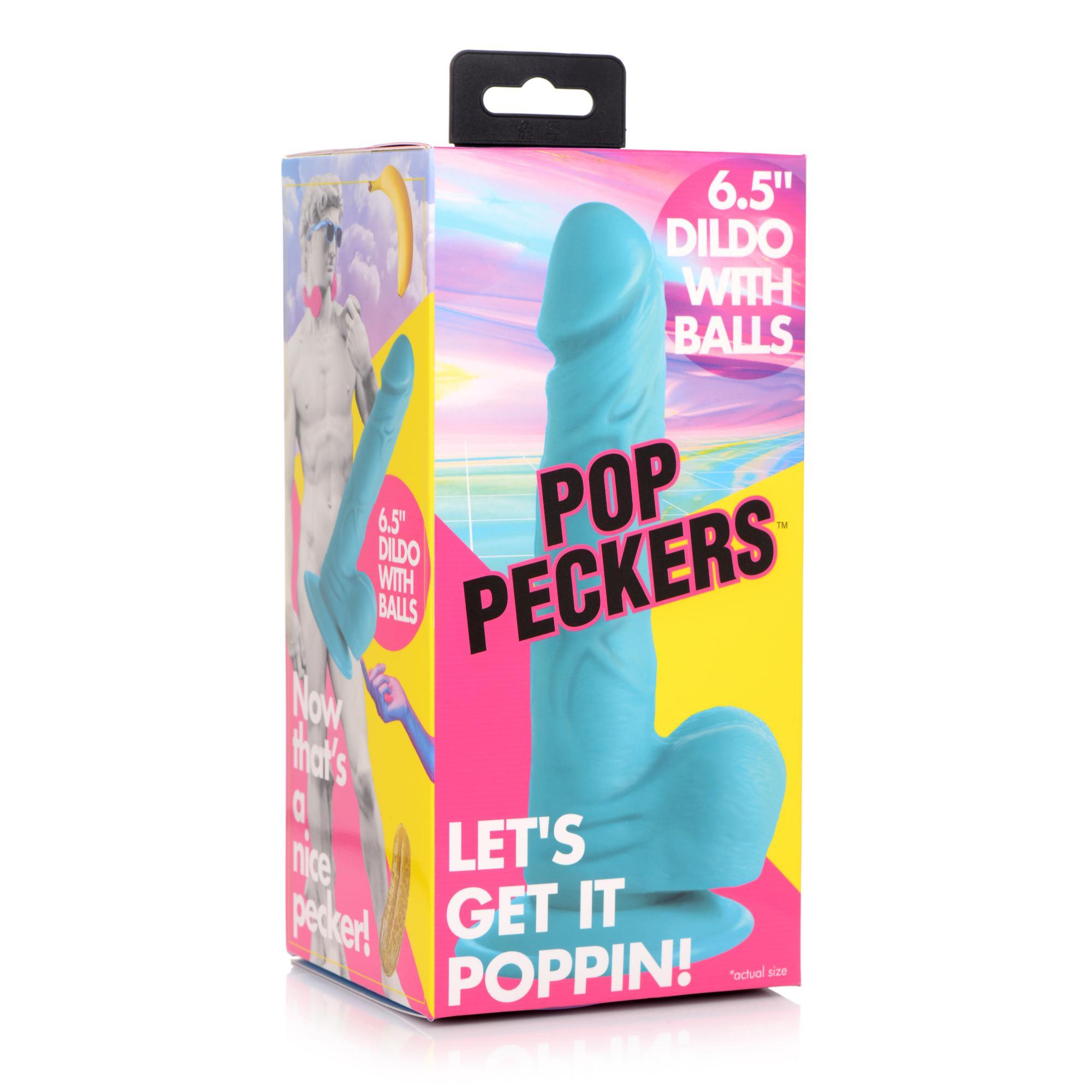 Pop Peckers 6.5" Dildo with Balls - Buy At Luxury Toy X - Free 3-Day Shipping