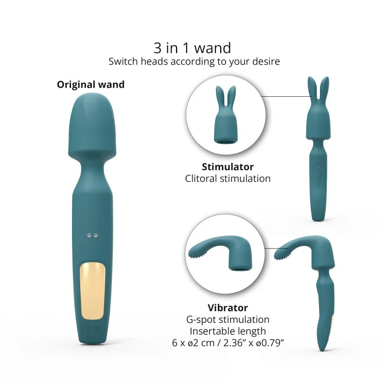 Love to Love R-evolution Rechargeable 3-in-1 Wand Vibrator