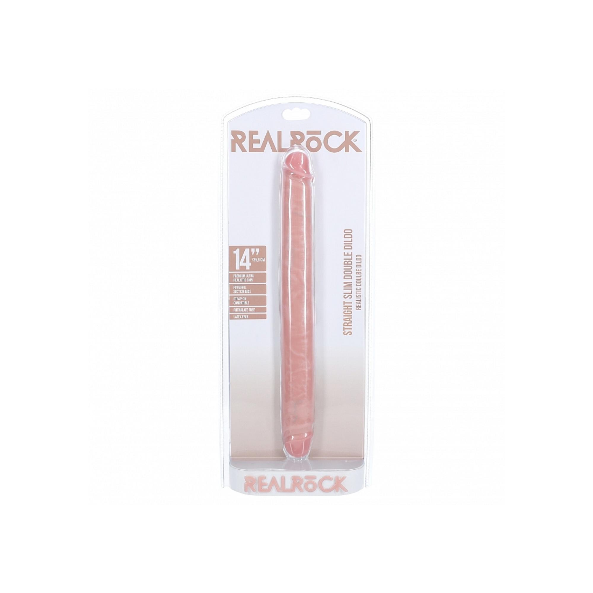 RealRock Realistic Skin Slim Double Ended Dong 14in - Buy At Luxury Toy X - Free 3-Day Shipping