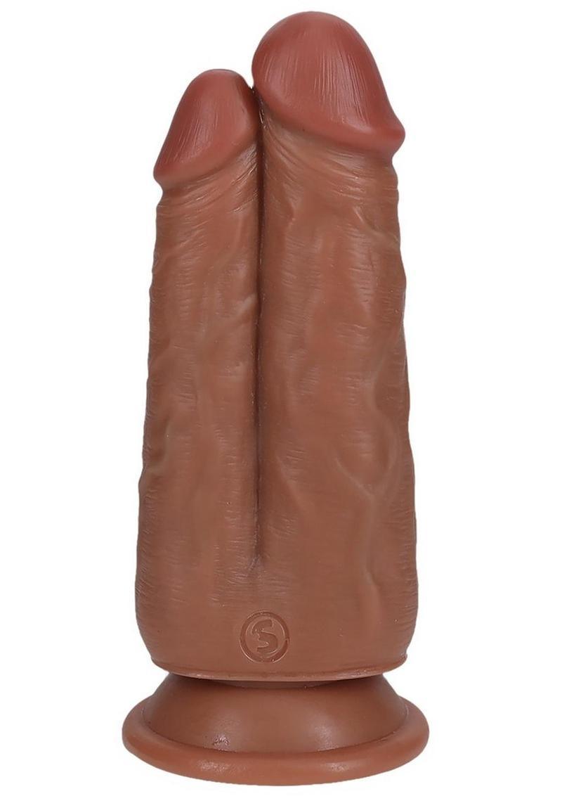 RealRock Ultra Realistic Skin Dual Penetration 5in/6in Dildo - Buy At Luxury Toy X - Free 3-Day Shipping