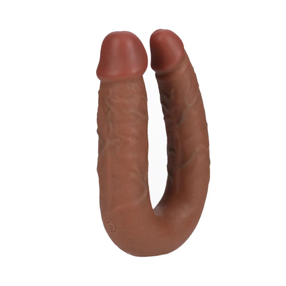 RealRock Ultra Realistic Skin U Shaped Double Dildo 7in - Buy At Luxury Toy X - Free 3-Day Shipping