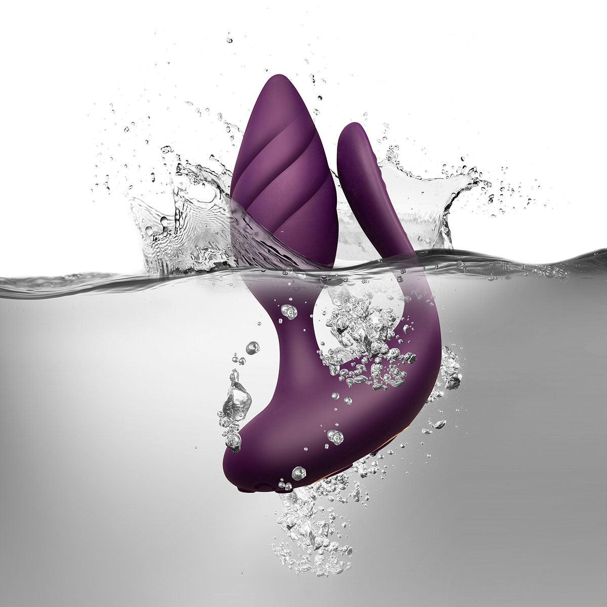 Rocks Off Cocktail Rechargeable Silicone Couples Vibrator with Remote Control