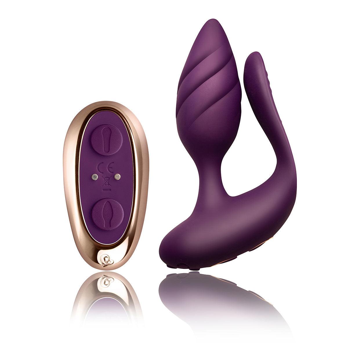 Rocks Off Cocktail Rechargeable Silicone Couples Vibrator with Remote Control