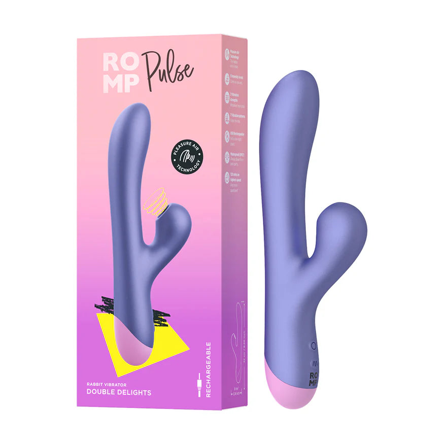 Romp Pulse Rechargeable Silicone Rabbit Vibrator with Pleasure Air - Buy At Luxury Toy X - Free 3-Day Shipping