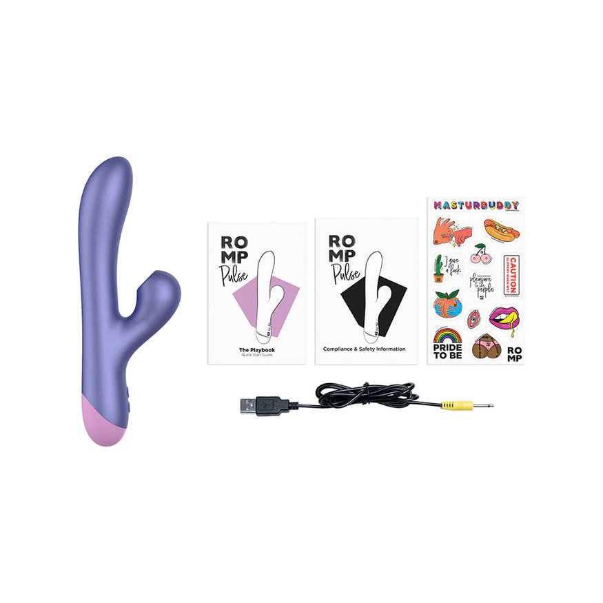 Romp Pulse Rechargeable Silicone Rabbit Vibrator with Pleasure Air - Buy At Luxury Toy X - Free 3-Day Shipping