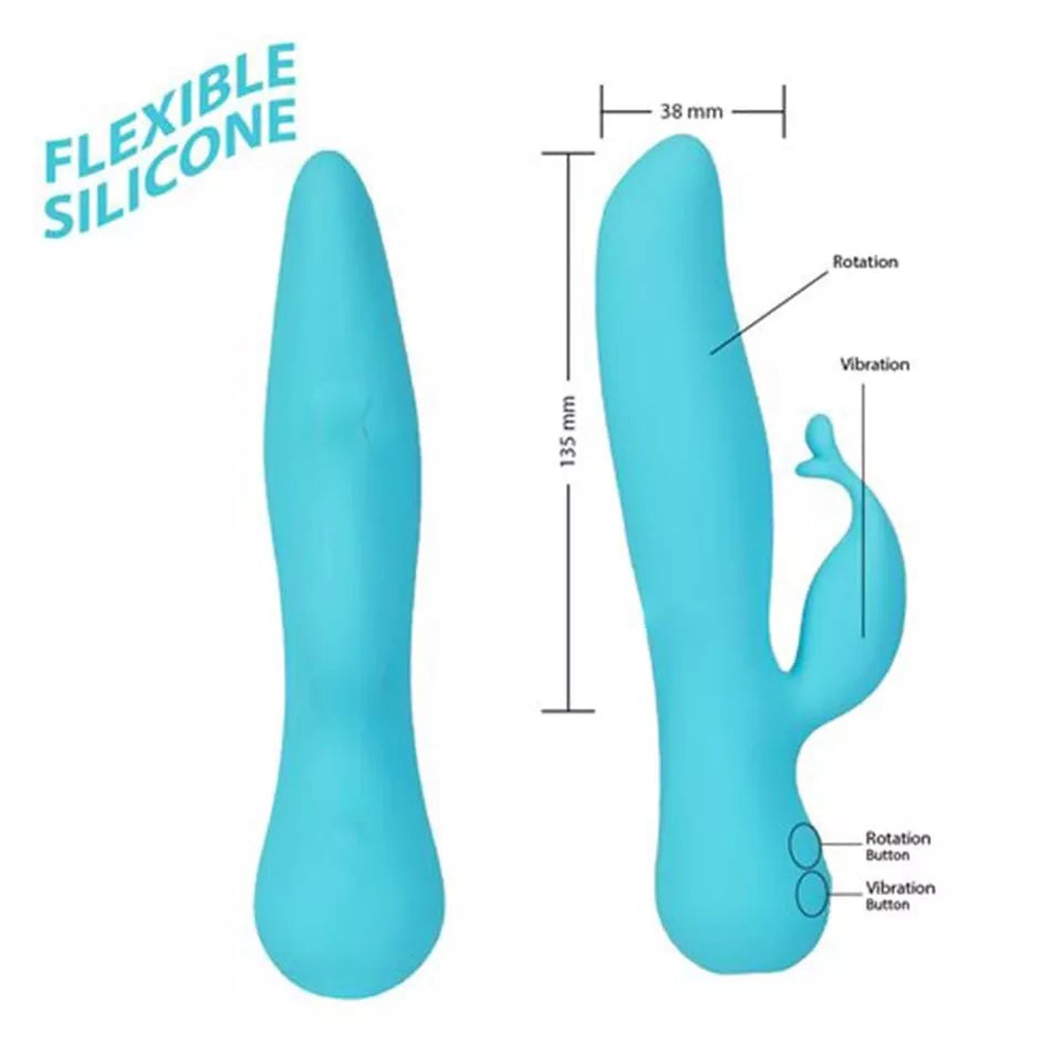 Swan The Kissing Swan Rechargeable Silicone Dual Action Rotate and Clitoral Vibrator