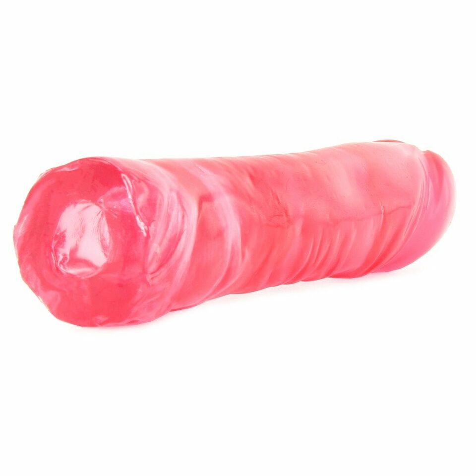 Vac-U-Lock - 8 Inch Pink Dong - Crystal Jellies