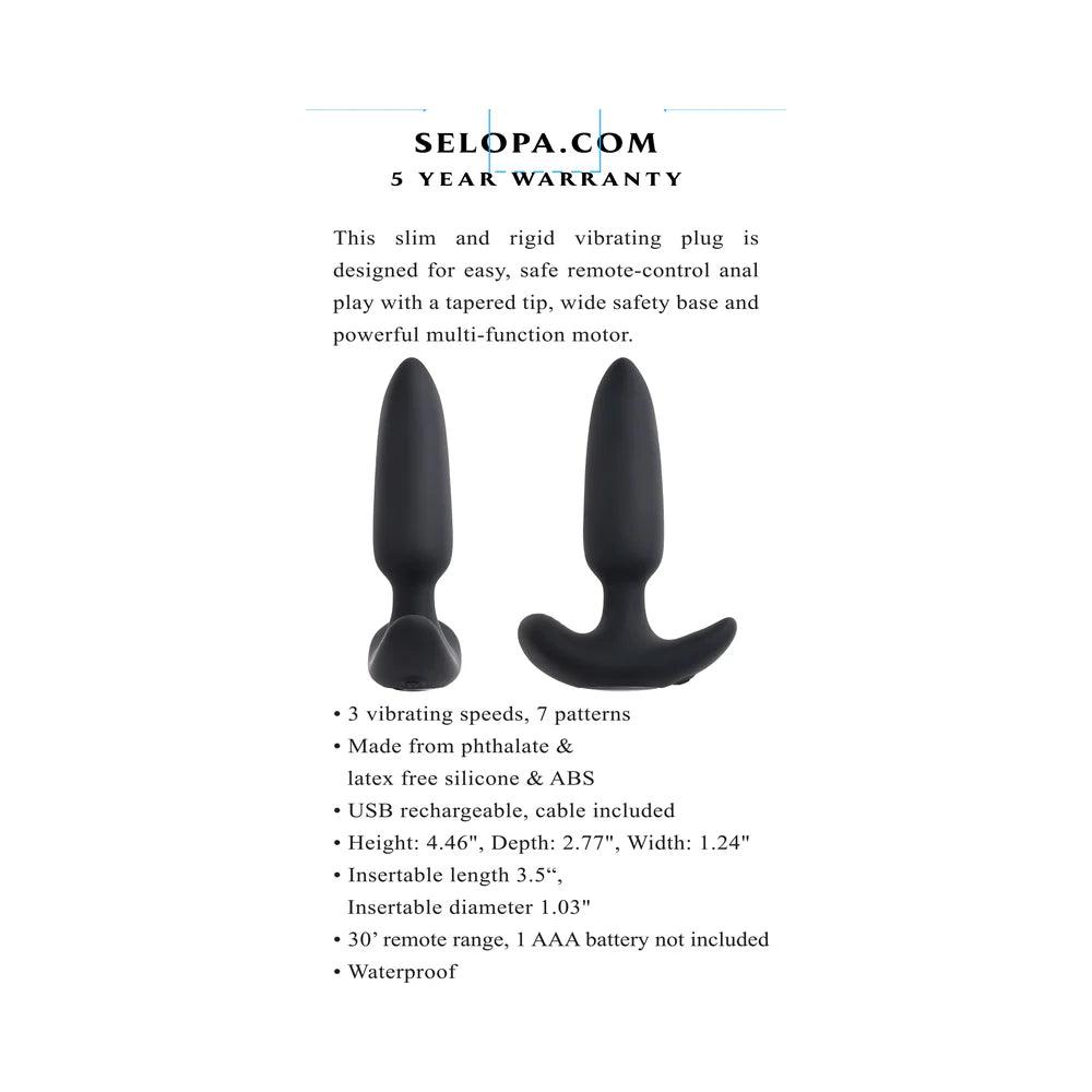 Selopa Black Beauty Rechargeable Silicone Vibrating Plug - Buy At Luxury Toy X - Free 3-Day Shipping