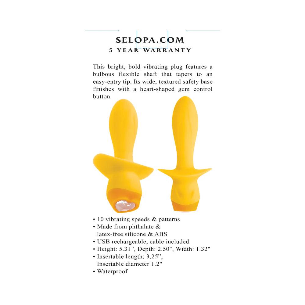 Selopa Mellow Yellow Rechargeable Vibrating Plug Silicone - Buy At Luxury Toy X - Free 3-Day Shipping