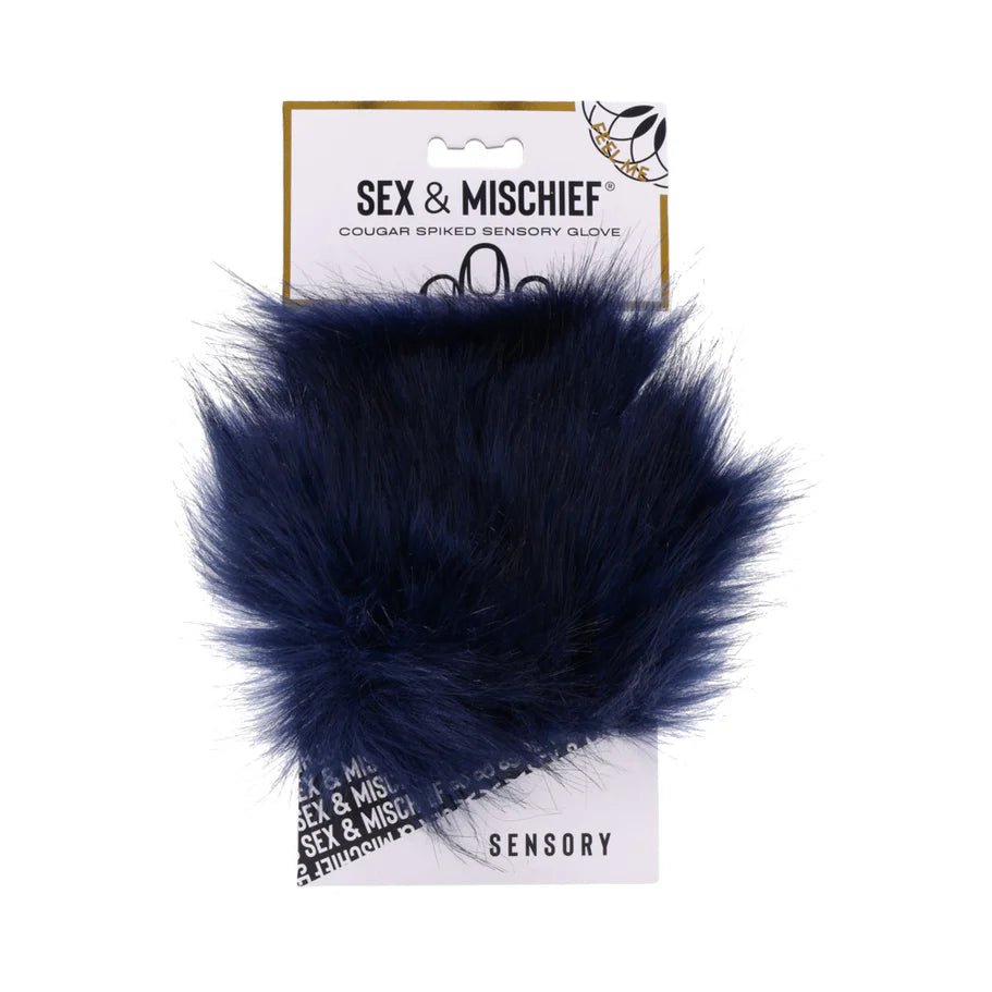 Sex & Mischief Cougar Spiked Sensory Glove – Teasing Faux Fur Glove with Gold Spikes for Sensory Play - Buy At Luxury Toy X - Free 3-Day Shipping