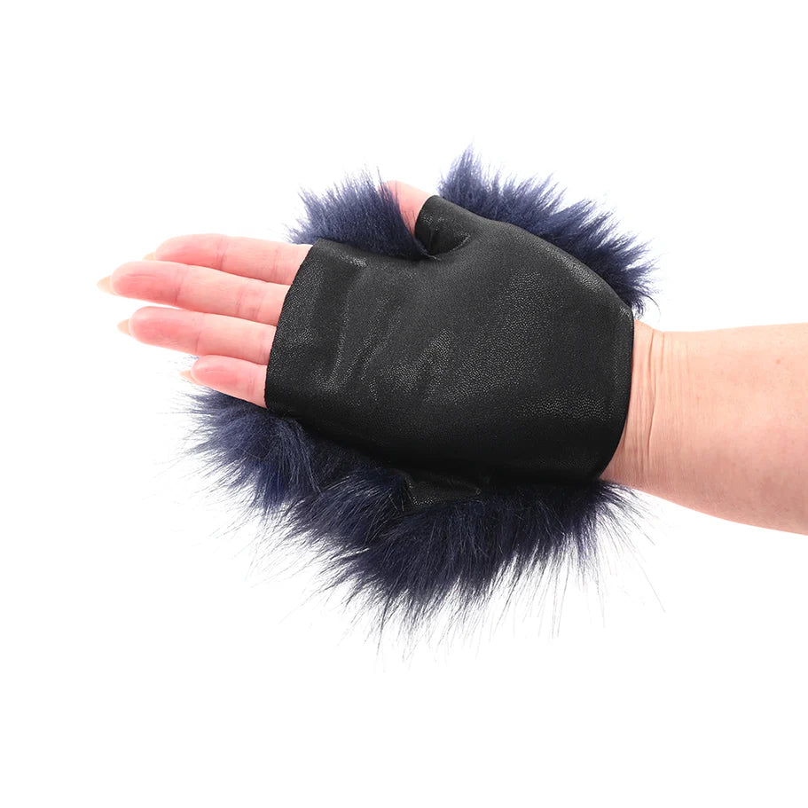 Sex & Mischief Cougar Spiked Sensory Glove – Teasing Faux Fur Glove with Gold Spikes for Sensory Play - Buy At Luxury Toy X - Free 3-Day Shipping