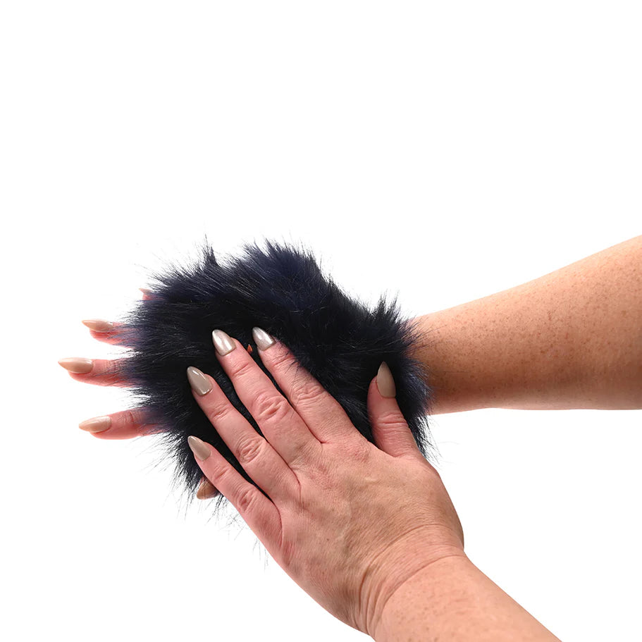 Sex & Mischief Cougar Spiked Sensory Glove – Teasing Faux Fur Glove with Gold Spikes for Sensory Play - Buy At Luxury Toy X - Free 3-Day Shipping