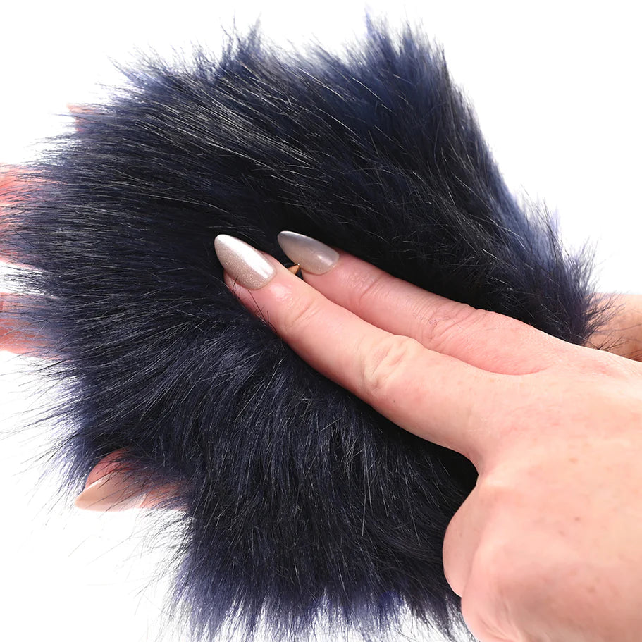 Sex & Mischief Cougar Spiked Sensory Glove – Teasing Faux Fur Glove with Gold Spikes for Sensory Play - Buy At Luxury Toy X - Free 3-Day Shipping