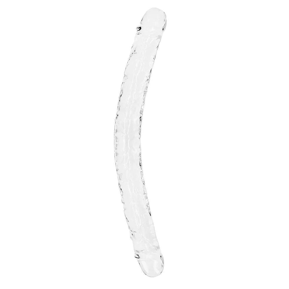 Shots RealRock Crystal Clear Double Dong 18 in. Dual-Ended Dildo - Buy At Luxury Toy X - Free 3-Day Shipping