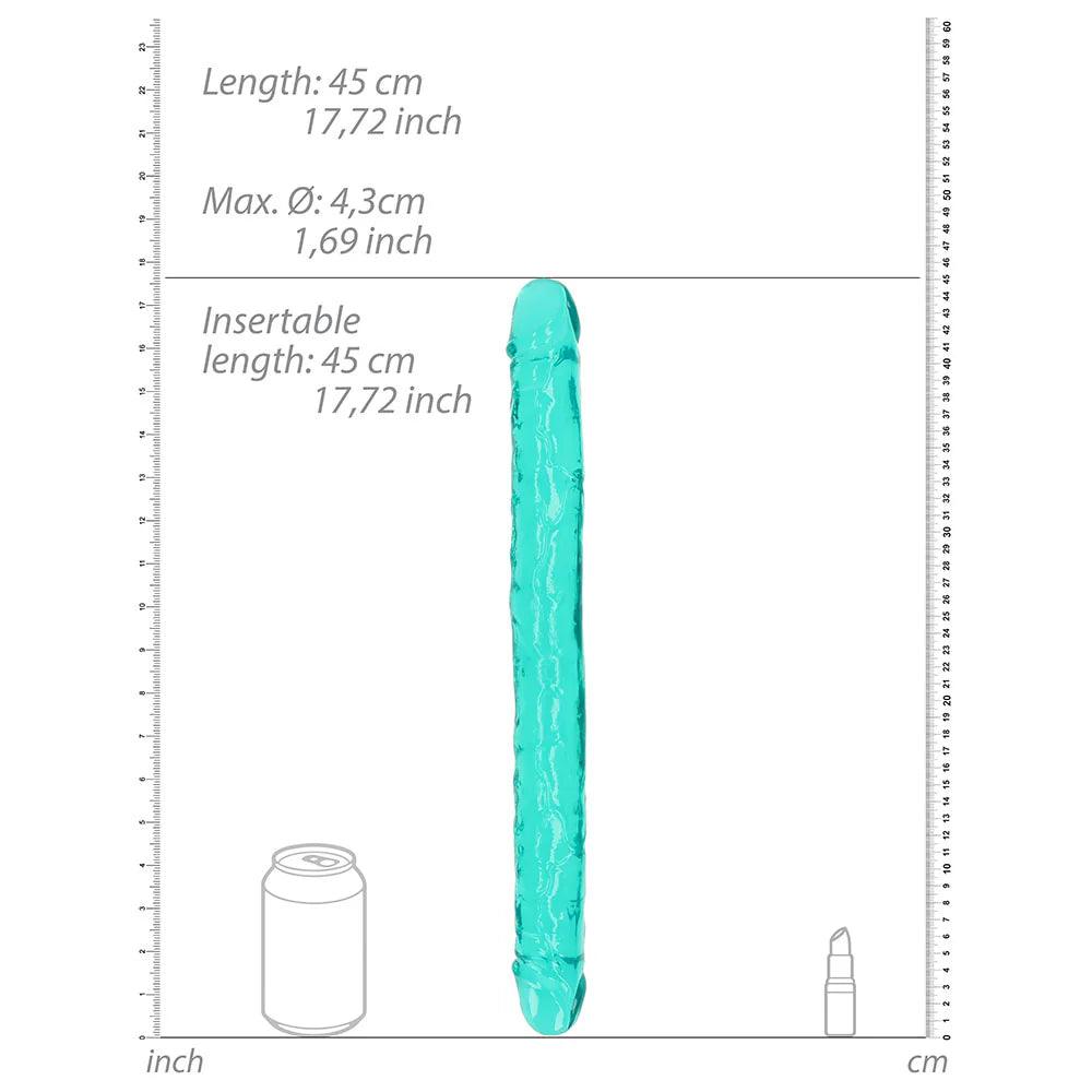 Shots RealRock Crystal Clear Double Dong 18 in. Dual-Ended Dildo - Buy At Luxury Toy X - Free 3-Day Shipping