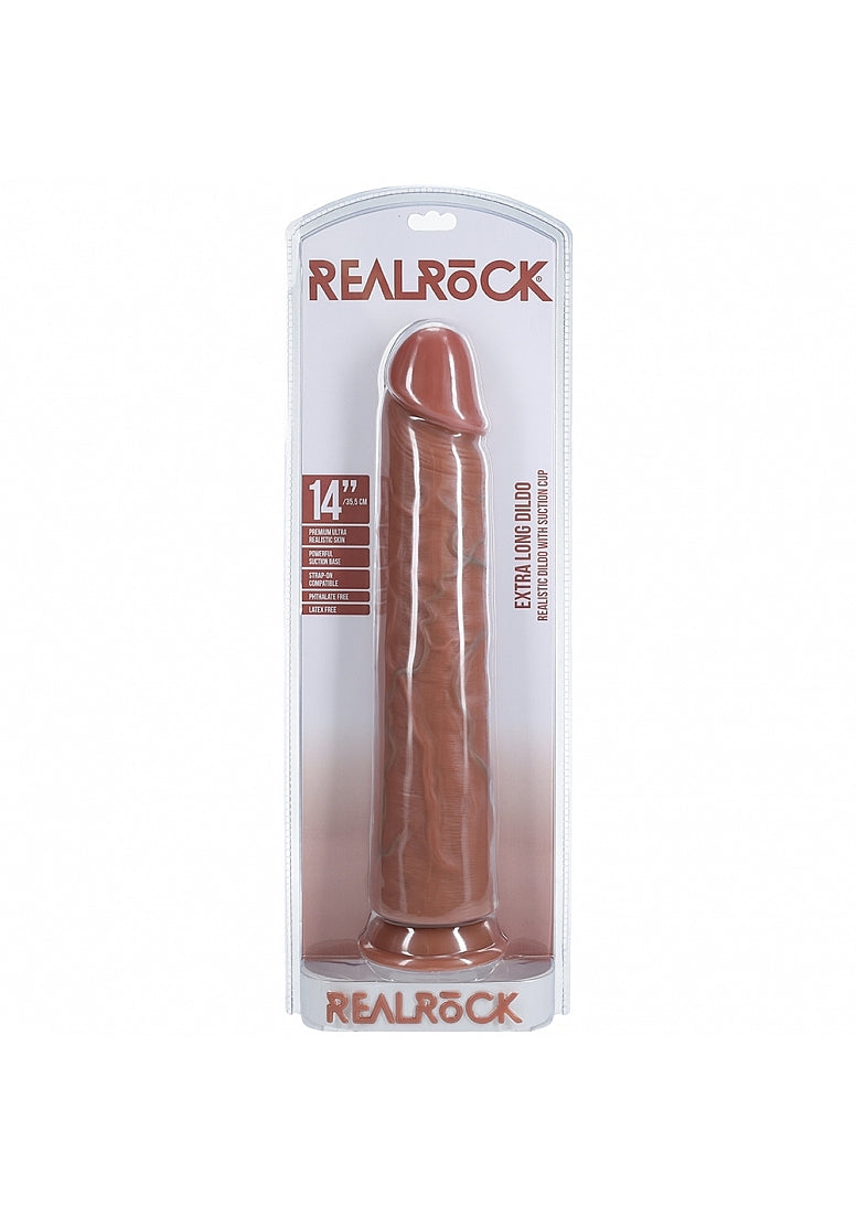 Shots RealRock Ultra Realistic Skin Extra Large Straight Dildo with Suction Cup 14in