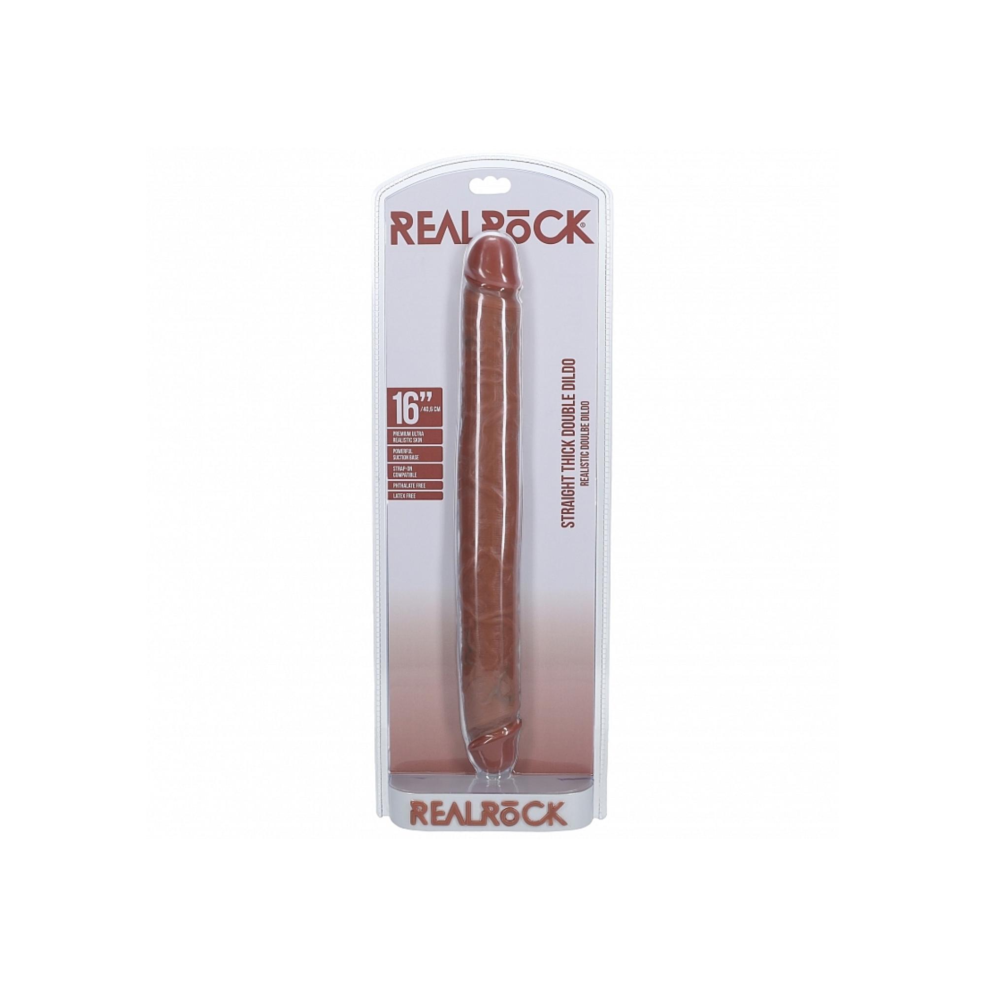 RealRock Realistic Skin Thick Double Ended Dong 16in