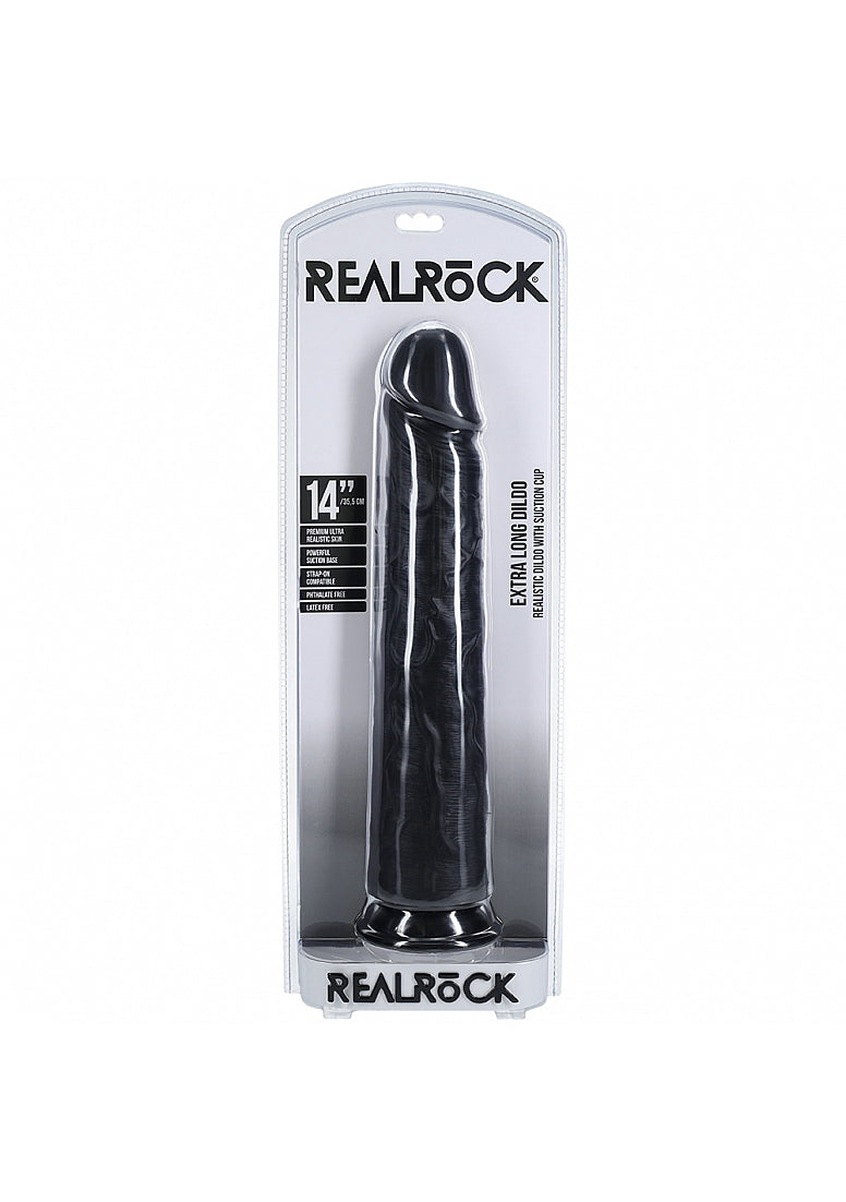 Shots RealRock Ultra Realistic Skin Extra Large Straight Dildo with Suction Cup 14in