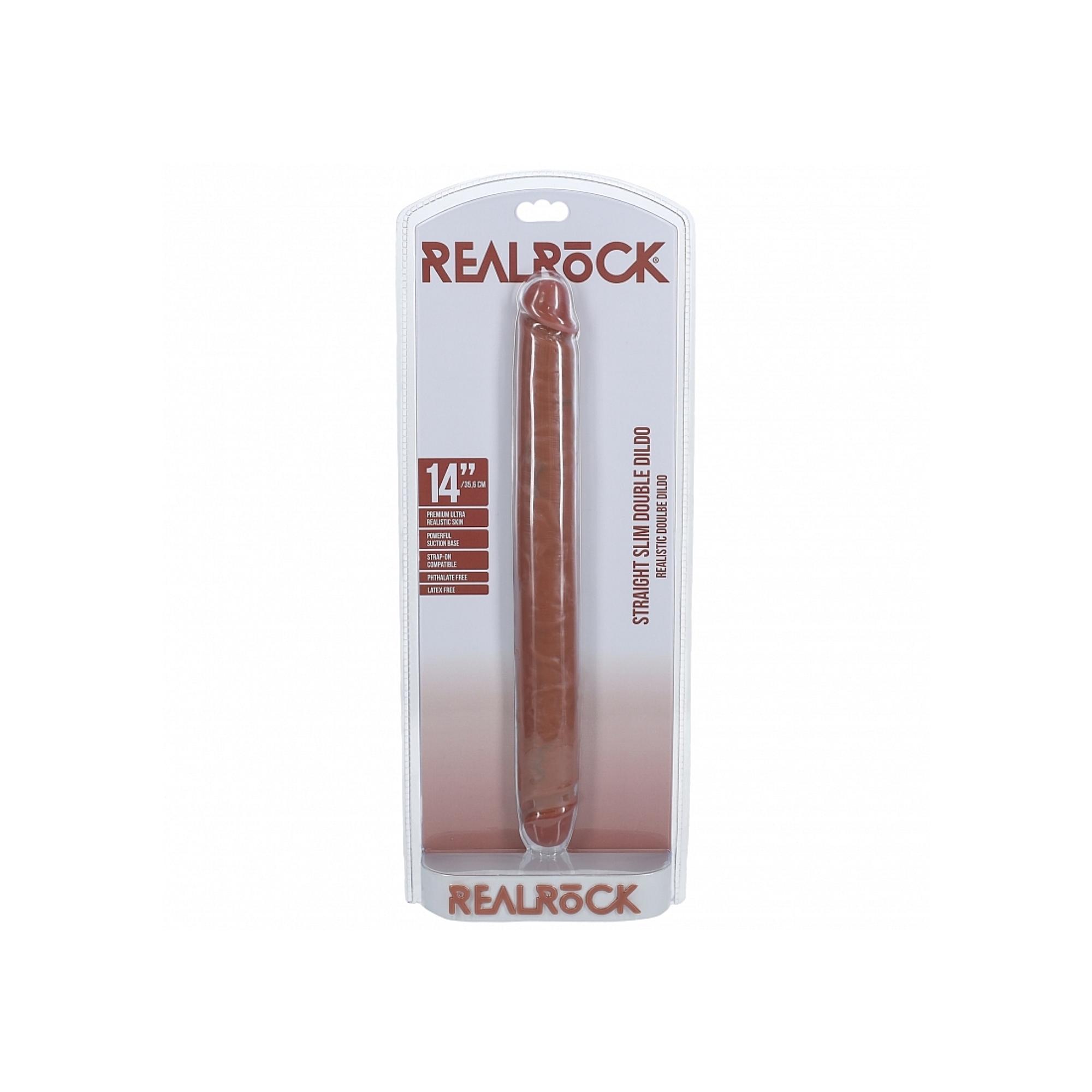 RealRock Realistic Skin Slim Double Ended Dong 14in