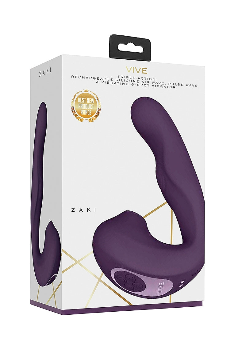 VIVE ZAKI Rechargeable Silicone Airwave Pulse Wave Vibrating G-Spot Vibrator