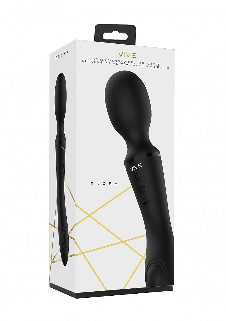 Shots Vive Enora Rechargeable Silicone Double End Pulse Wave Wand & Vibrator