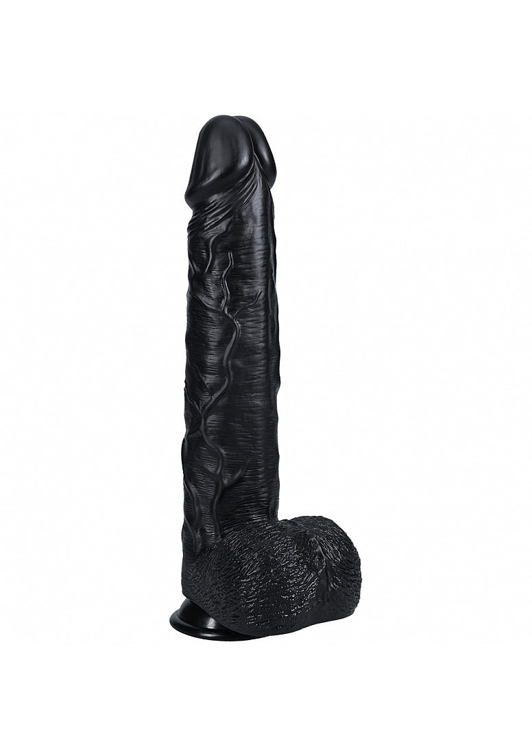 Shots RealRock Ultra Realistic Skin Extra Large Straight Dildo with Balls and Suction Cup 14in