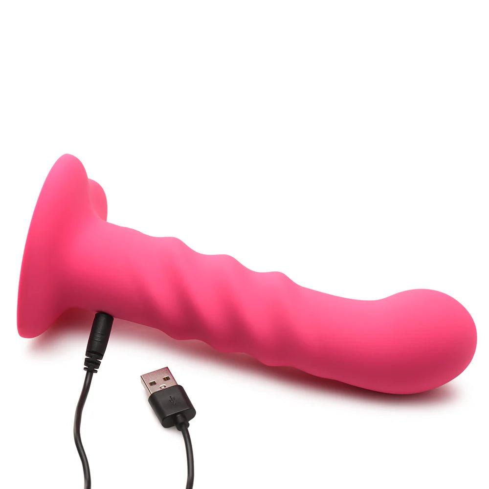 Simply Sweet 21X Vibrating Ribbed Silicone Dildo W/ Remote - Buy At Luxury Toy X - Free 3-Day Shipping