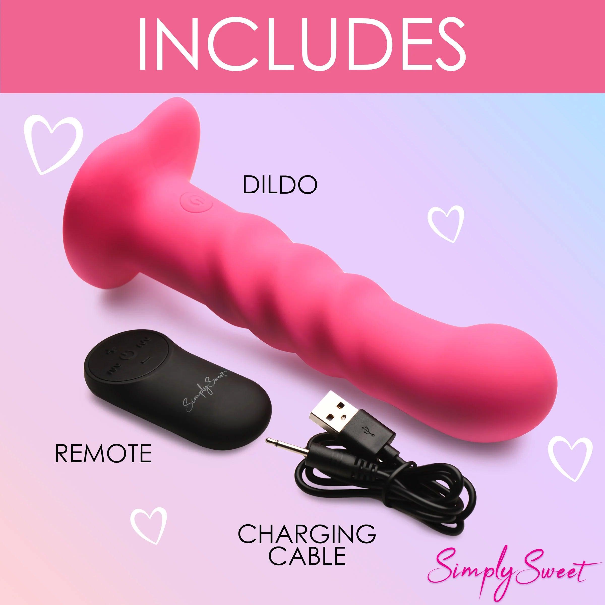 Simply Sweet 21X Vibrating Ribbed Silicone Dildo W/ Remote - Buy At Luxury Toy X - Free 3-Day Shipping