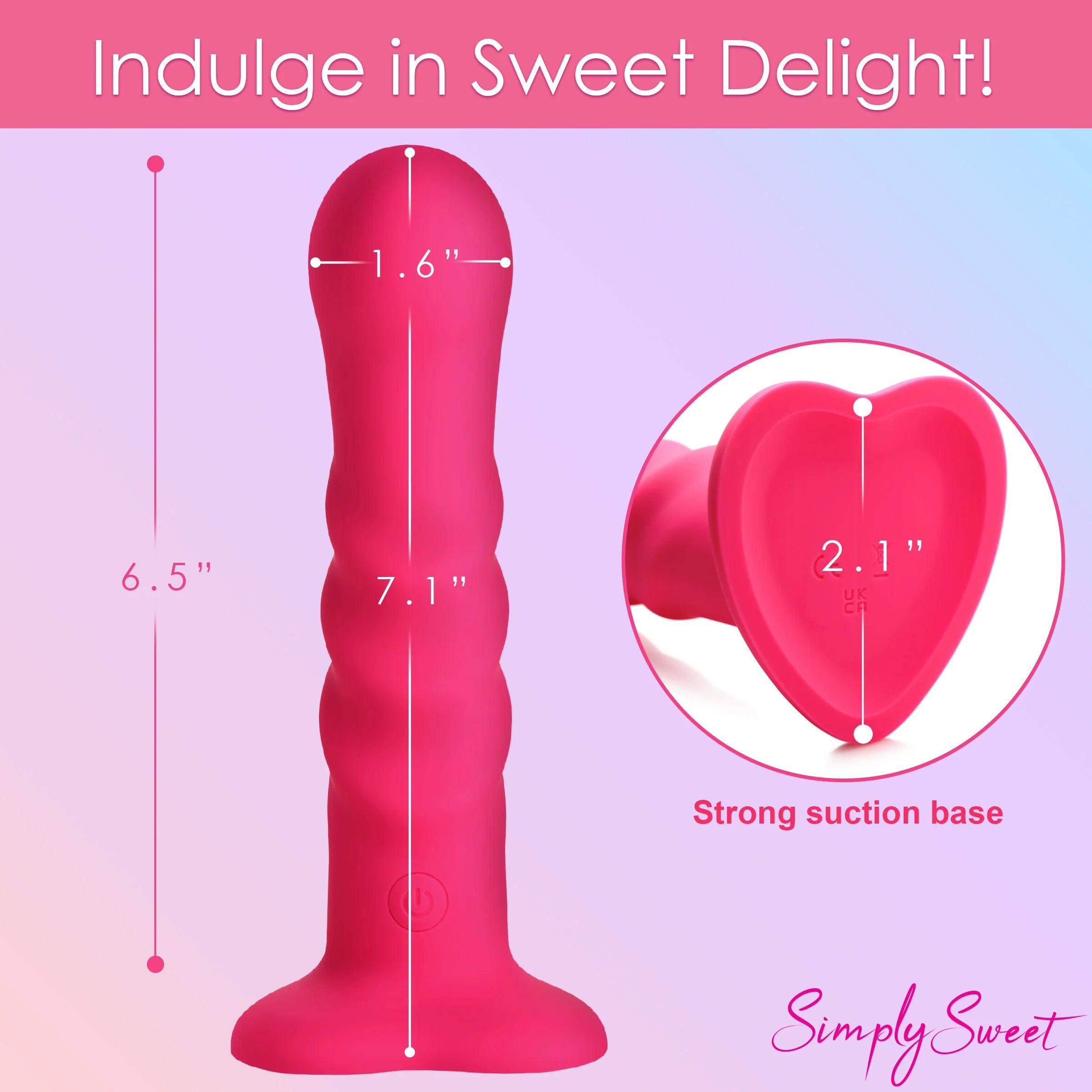 Simply Sweet 21X Vibrating Ribbed Silicone Dildo W/ Remote - Buy At Luxury Toy X - Free 3-Day Shipping