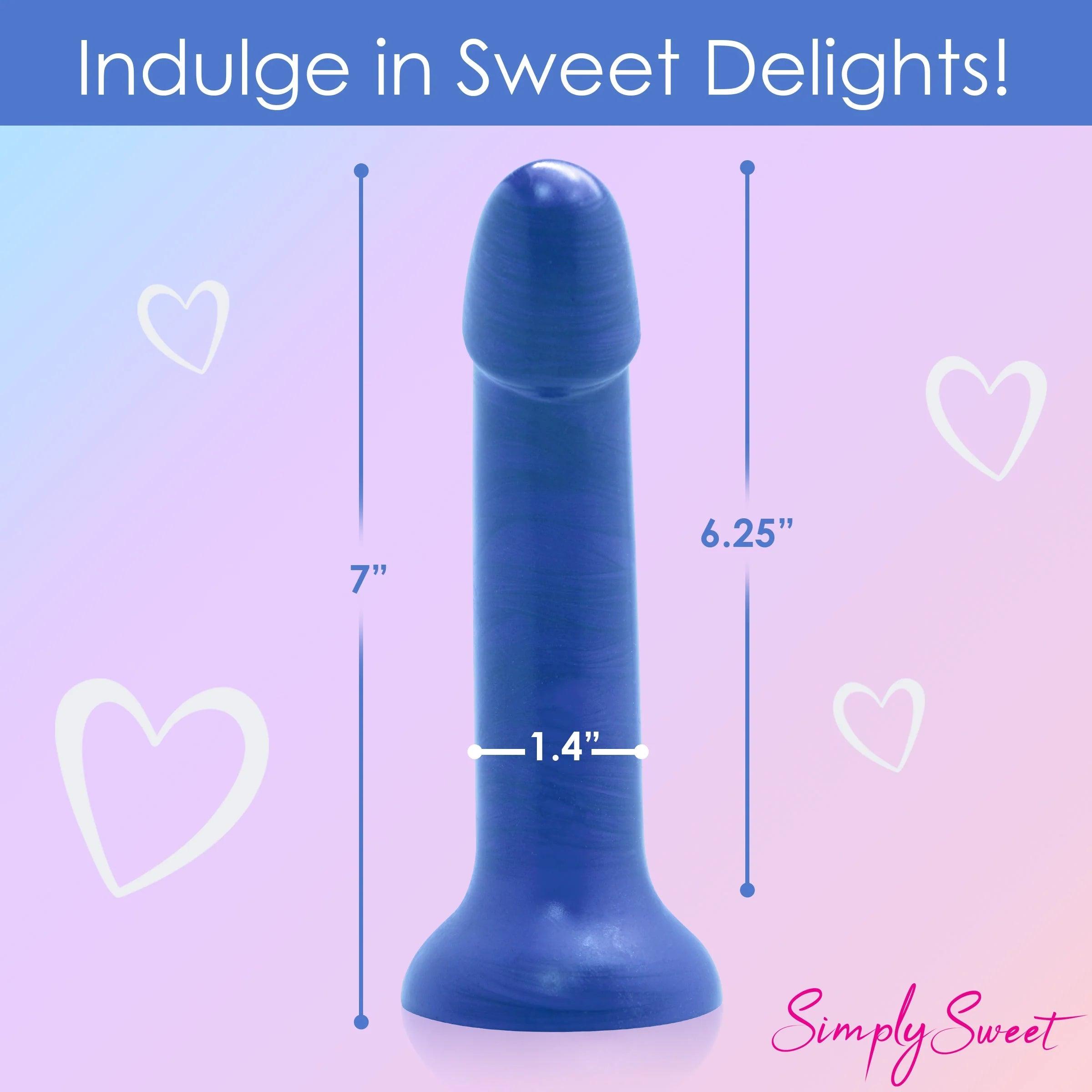 Simply Sweet Metallic Silicone Dildo 7in - Buy At Luxury Toy X - Free 3-Day Shipping