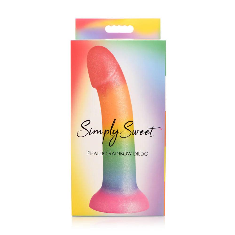 Simply Sweet Phallic 6.5 in. Silicone Dildo Rainbow - Buy At Luxury Toy X - Free 3-Day Shipping