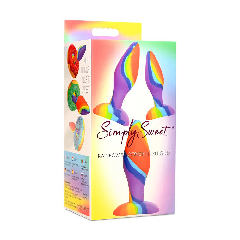 Simply Sweet Rainbow Silicone Butt Plug 3-Piece Set - Buy At Luxury Toy X - Free 3-Day Shipping