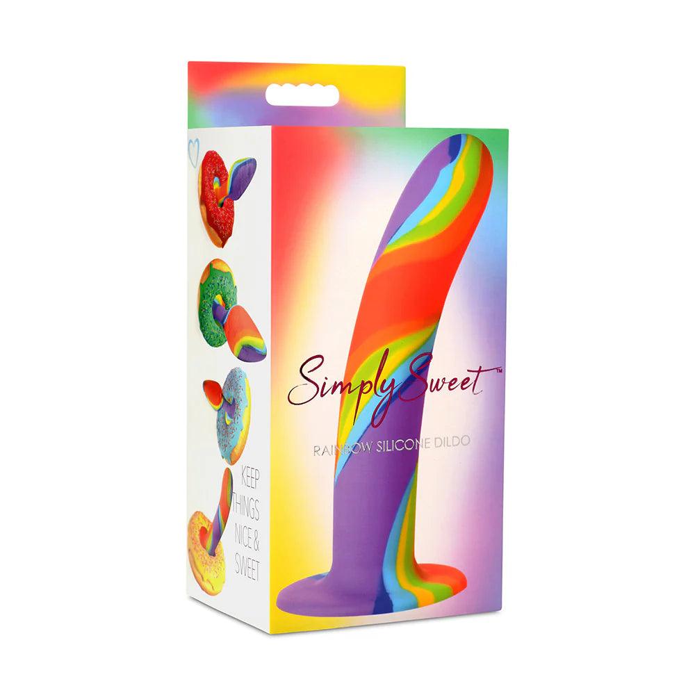 Simply Sweet Rainbow Silicone Dildo - Buy At Luxury Toy X - Free 3-Day Shipping