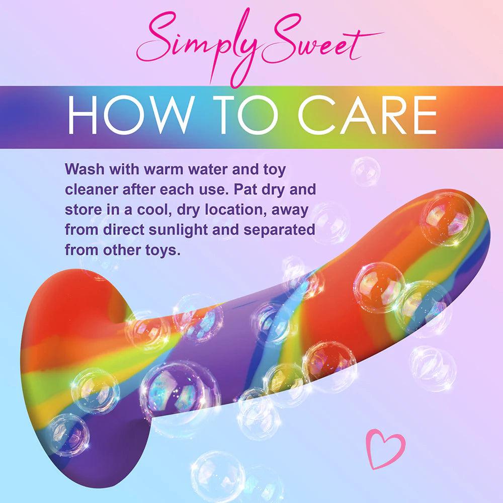 Simply Sweet Rainbow Silicone Dildo - Buy At Luxury Toy X - Free 3-Day Shipping