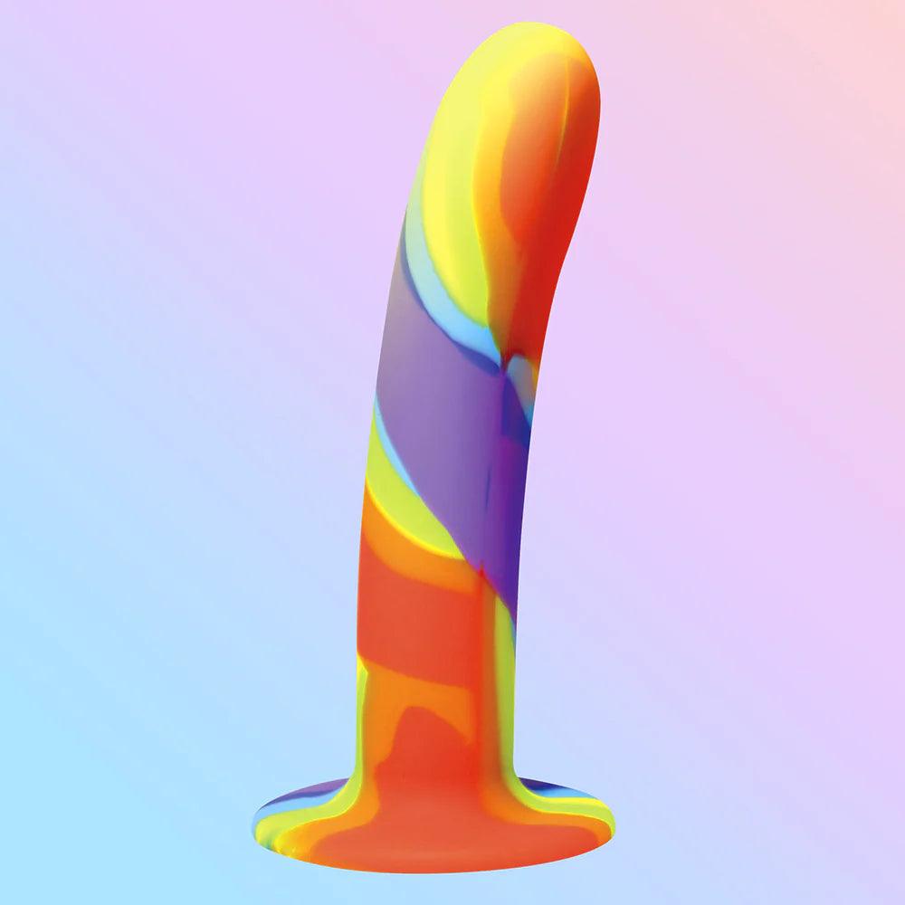 Simply Sweet Rainbow Silicone Dildo - Buy At Luxury Toy X - Free 3-Day Shipping