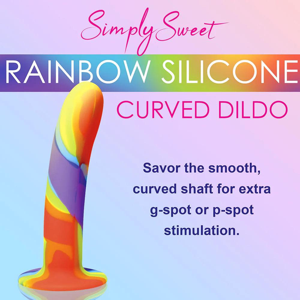 Simply Sweet Rainbow Silicone Dildo - Buy At Luxury Toy X - Free 3-Day Shipping