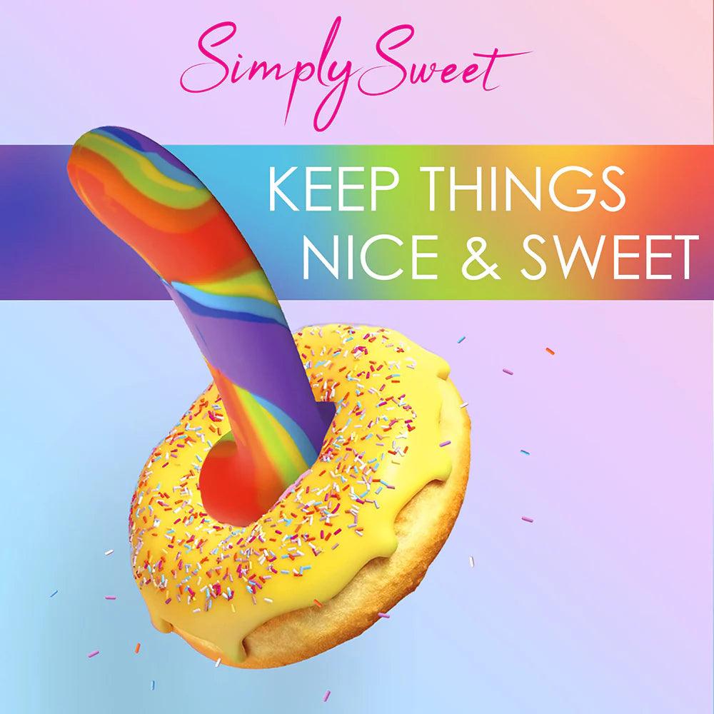 Simply Sweet Rainbow Silicone Dildo - Buy At Luxury Toy X - Free 3-Day Shipping