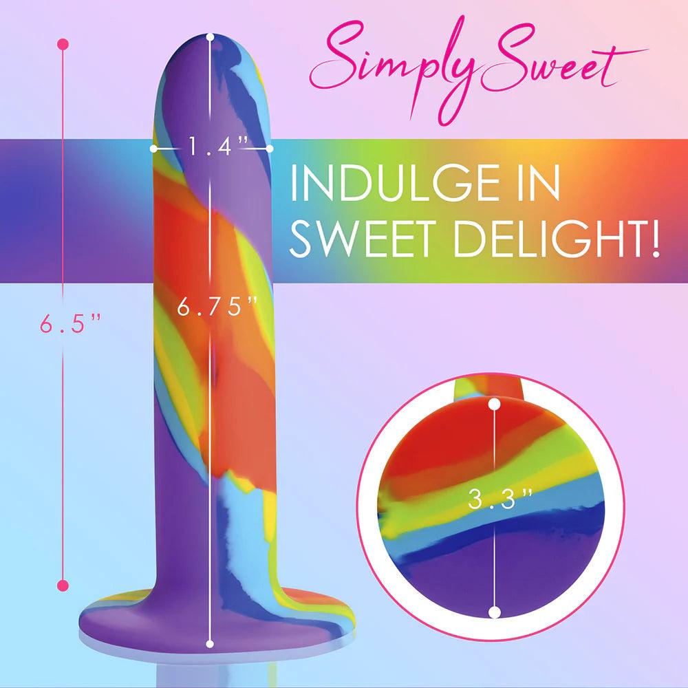 Simply Sweet Rainbow Silicone Dildo - Buy At Luxury Toy X - Free 3-Day Shipping