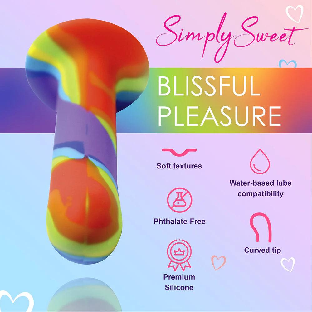 Simply Sweet Rainbow Silicone Dildo - Buy At Luxury Toy X - Free 3-Day Shipping