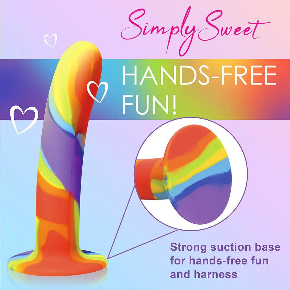 Simply Sweet Rainbow Silicone Dildo - Buy At Luxury Toy X - Free 3-Day Shipping