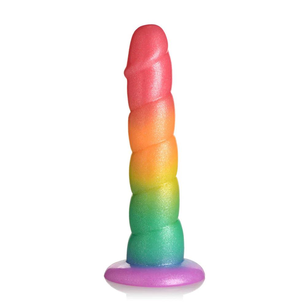 Simply Sweet Swirl 6.5 in. Silicone Dildo Rainbow - Buy At Luxury Toy X - Free 3-Day Shipping