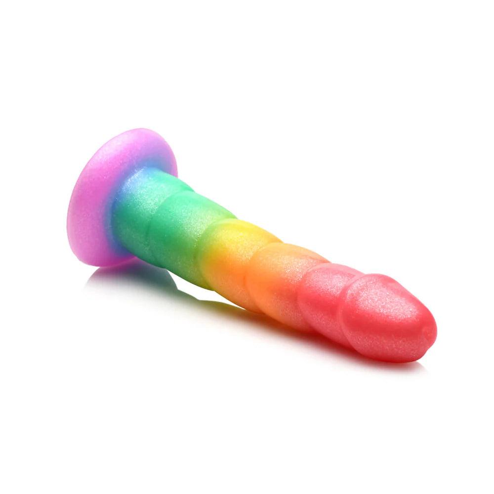 Simply Sweet Swirl 6.5 in. Silicone Dildo Rainbow - Buy At Luxury Toy X - Free 3-Day Shipping