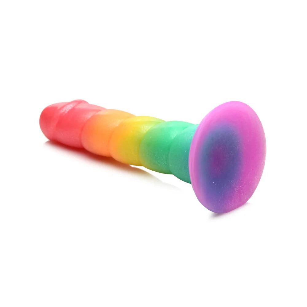 Simply Sweet Swirl 6.5 in. Silicone Dildo Rainbow - Buy At Luxury Toy X - Free 3-Day Shipping