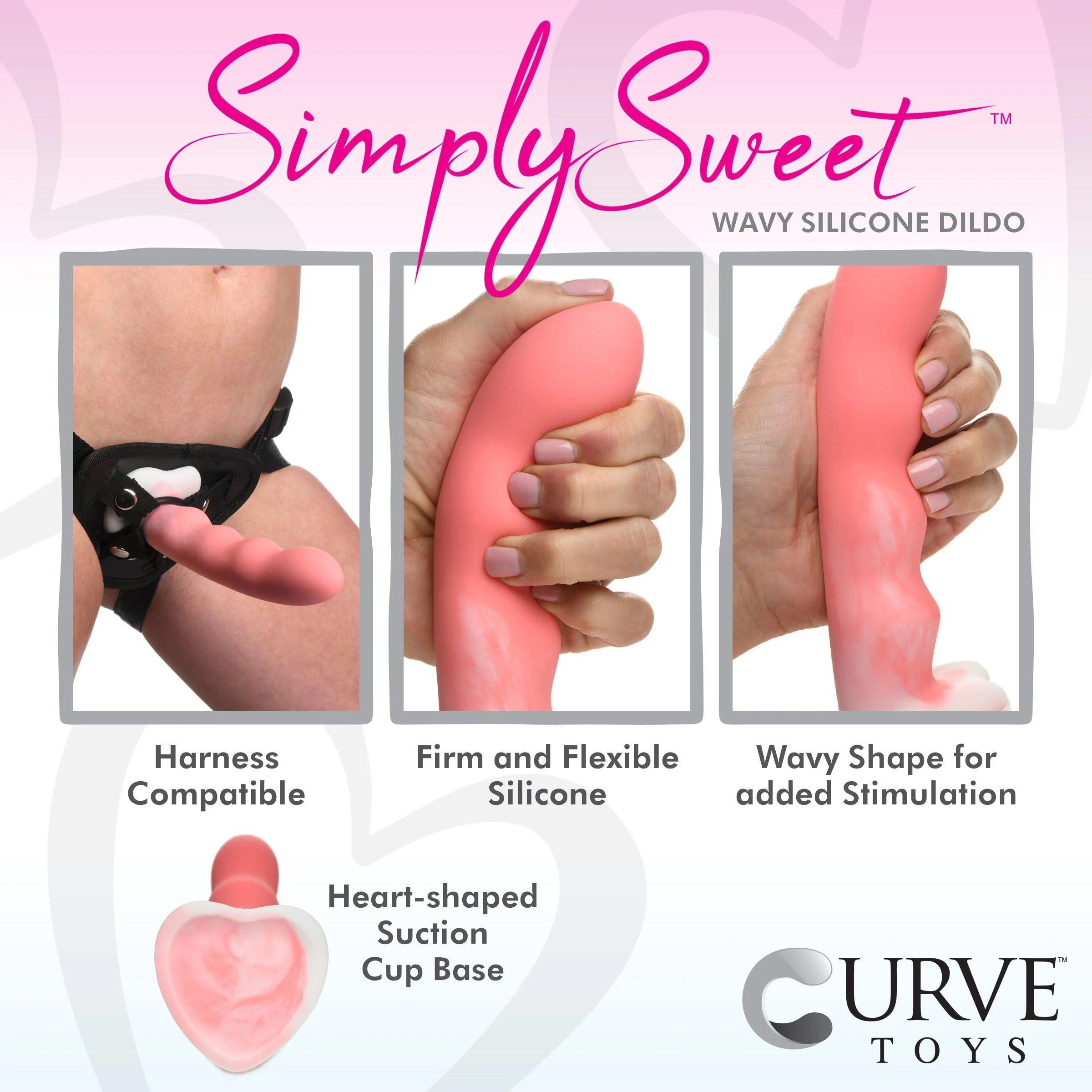 Simply Sweet Wavy 8 in. Silicone Dildo - Buy At Luxury Toy X - Free 3-Day Shipping