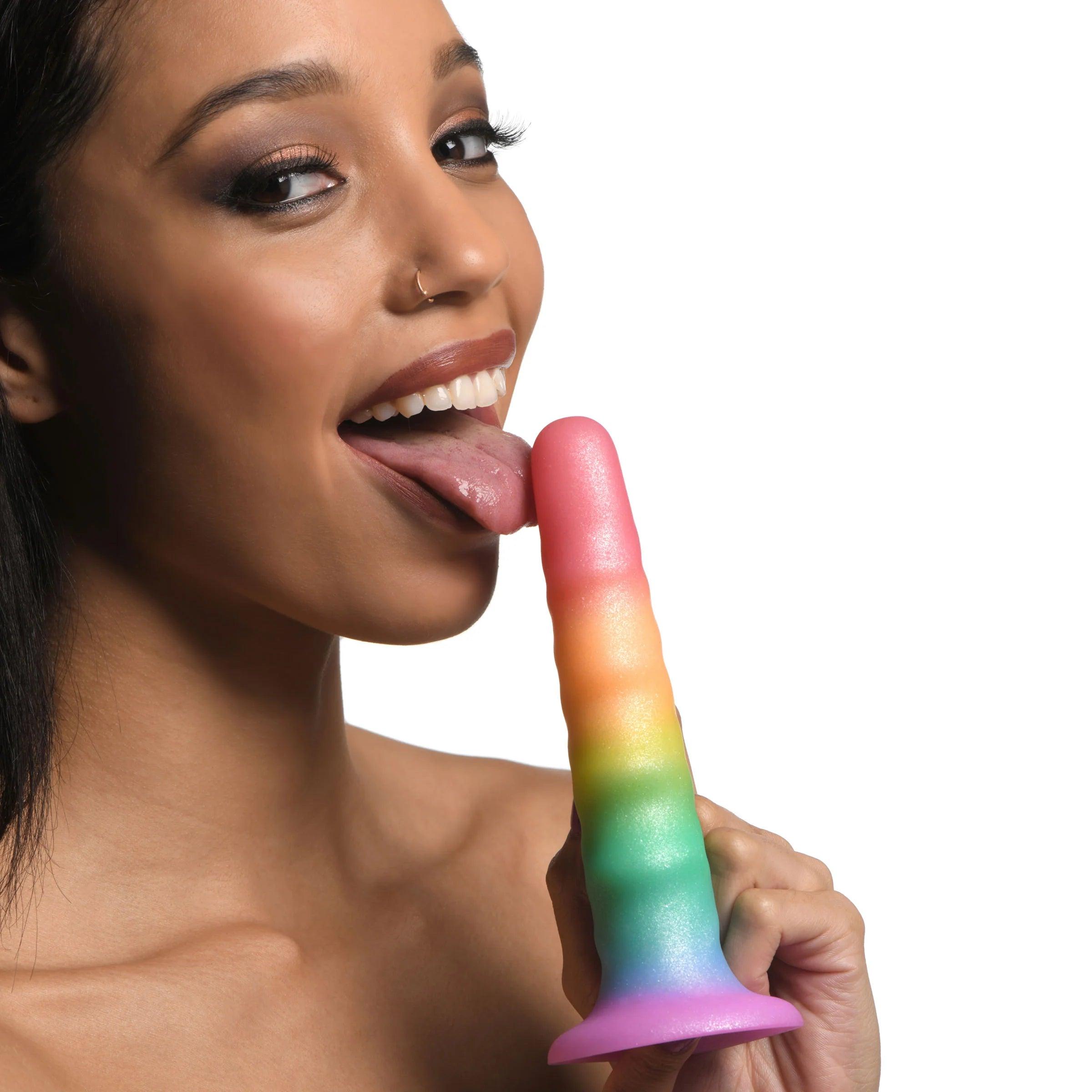 Simply Sweet Zigzag Silicone Rainbow Dildo - Buy At Luxury Toy X - Free 3-Day Shipping